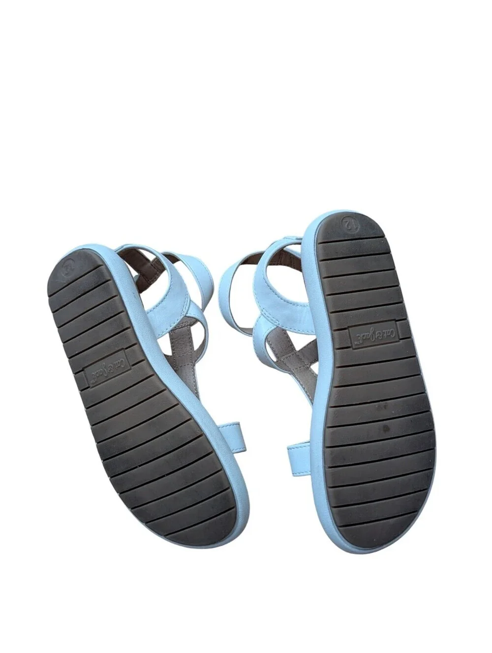 Cat & Jack White Girls T-Strap Buckle Leather Sandals Size 12